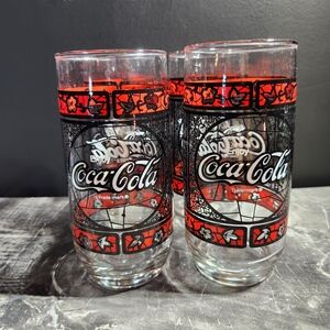 Coca-Cola Glass Set with Red and Black Design